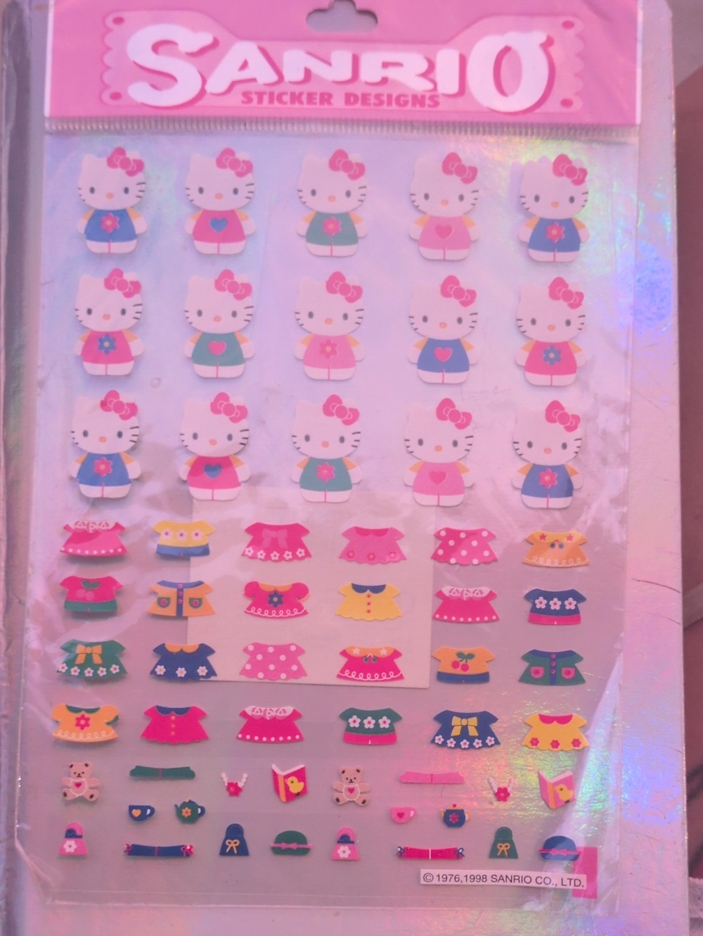 Sanrio Hello Kitty Sticker Sheet in Pink and Blue